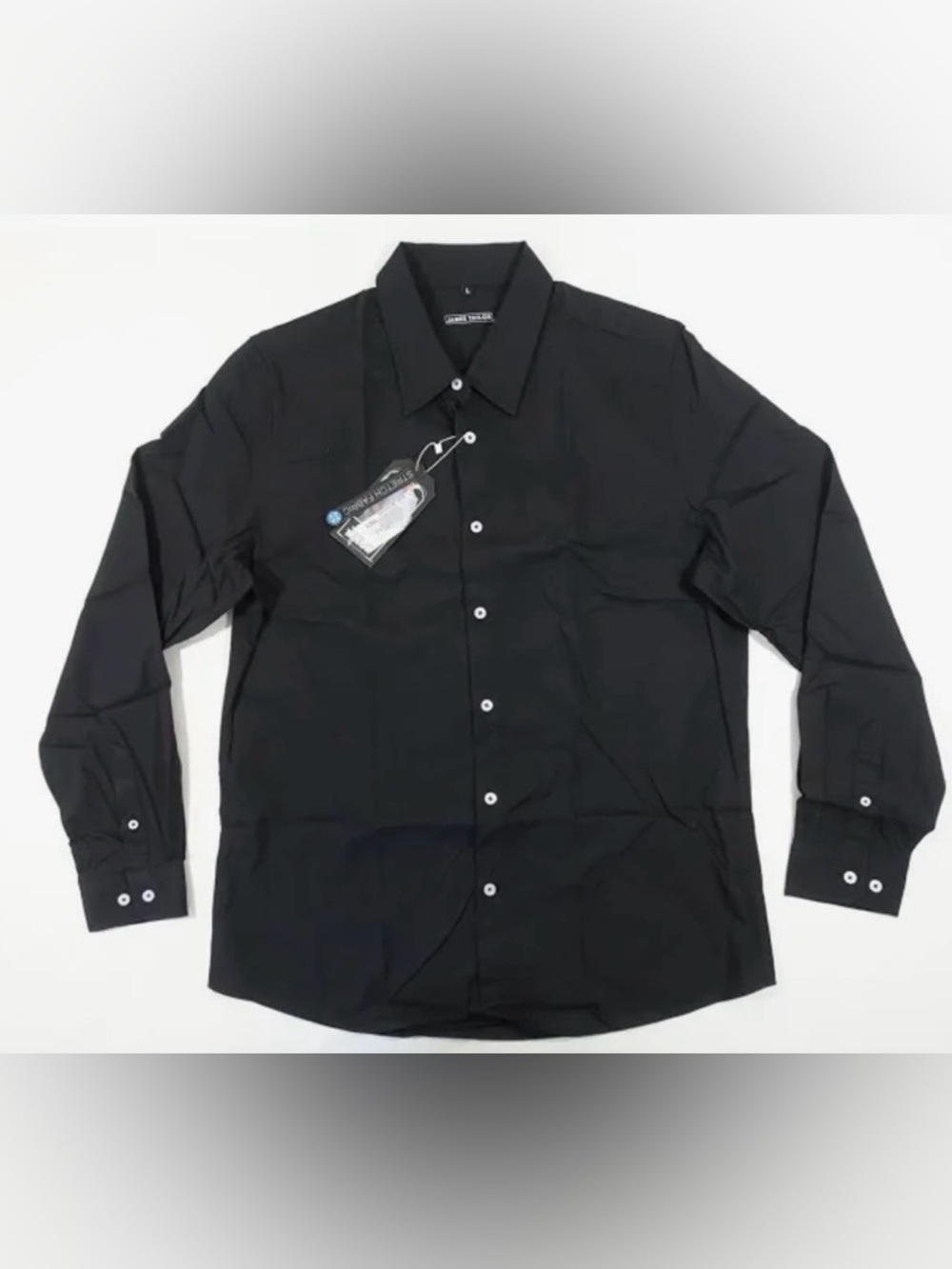 James Tailor Classic Black Long-Sleeve Dress Shirt